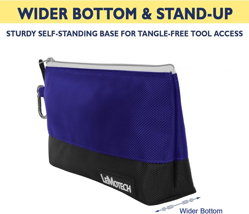 LeMotech Tool Bags, Water Resistant Stand-Up Utility Tool Pouch Heavy Duty 1680D Oxford, Multipurpose Storage Pouch, 10" Tool Bag,4 Pack - Image 3